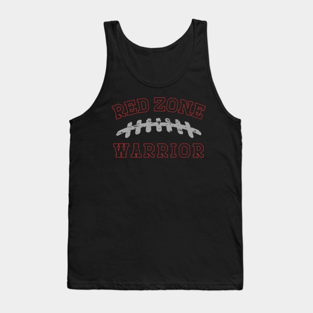 Red Zone Warrior American Football Tight End Player Design Tank Top by Beth Bryan Designs